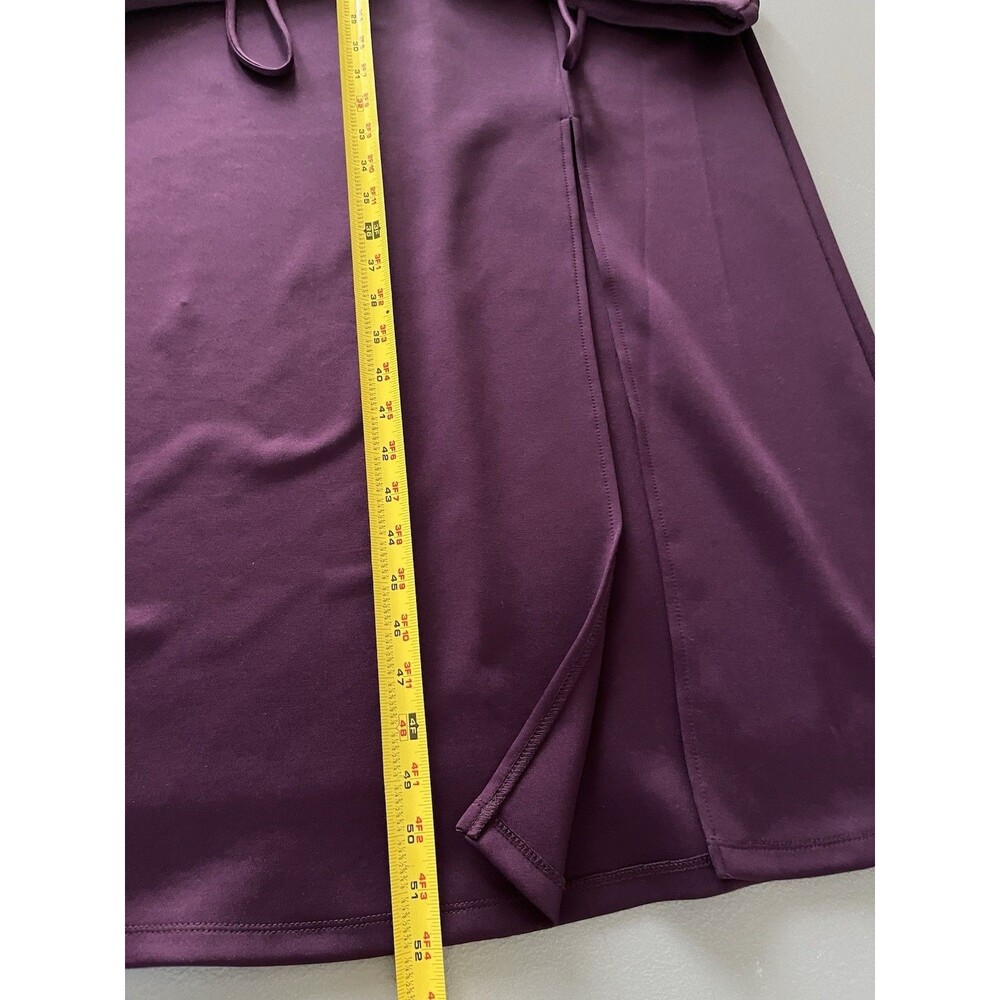 Alexa B Evening Gown Womens Size 12 Purple Off Shoulder Pleats Slit Maxi Party - Picture 8 of 12
